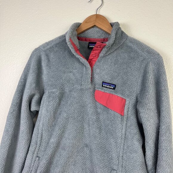 Patagonia Athletic Synchilla Snap T Fleece Pullover Jacket Grey Women’s Size M - Picture 3 of 11